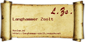 Langhammer Zsolt névjegykártya