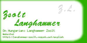 zsolt langhammer business card